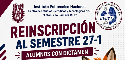 Reinscripcion de semestre con dictamen 27-1